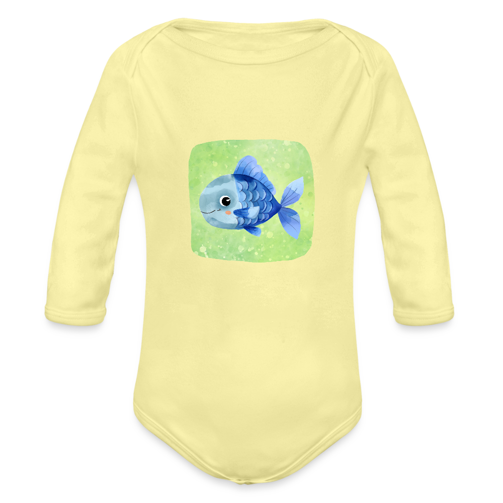 Langarmbody  - Baby Fisch - Hellgelb