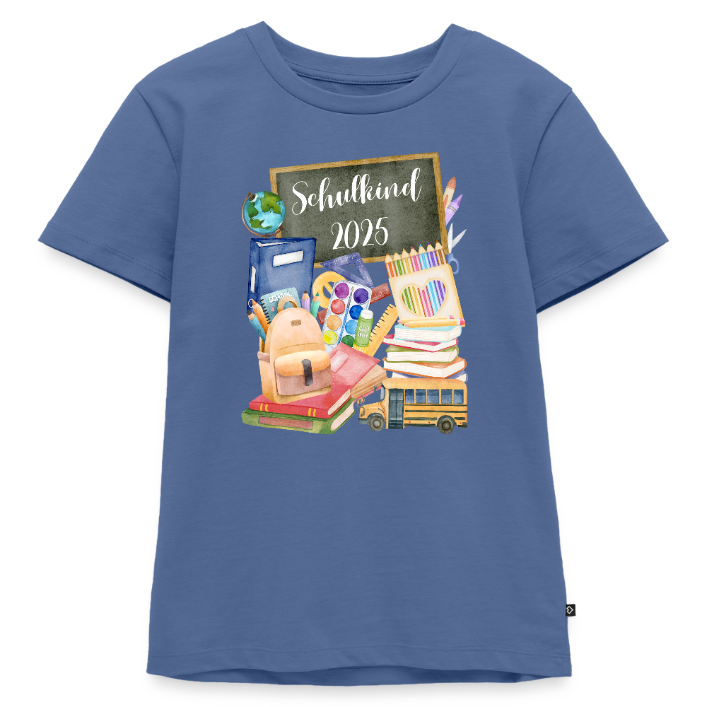 Kinder T-Shirt - Schulkind 2025 *Personalisierbar* - Taubenblau
