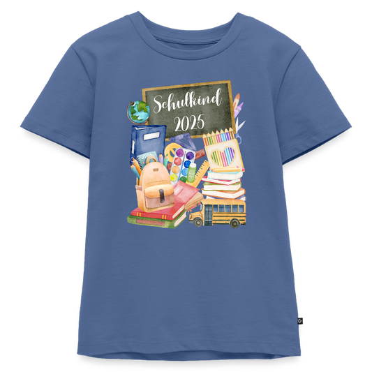 Kinder T-Shirt - Schulkind 2025 *Personalisierbar* - Taubenblau
