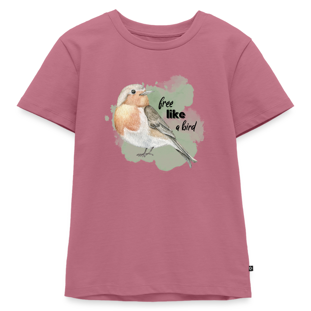 Kinder T-Shirt - free like a bird - Mauve
