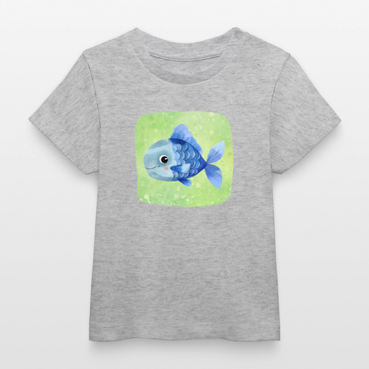 Bio-T-Shirt BABY Fisch - Grau meliert