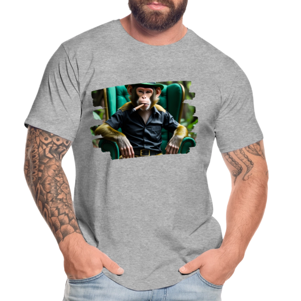 Männer Bio T-Shirt - Affe - Grau meliert