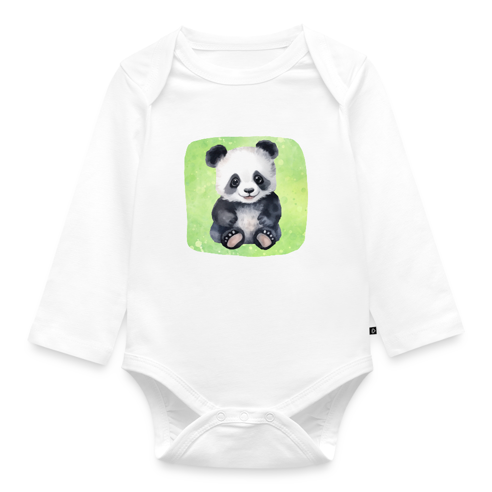 Langarmbody  - Baby Panda - Weiß