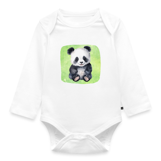 Langarmbody  - Baby Panda - Weiß