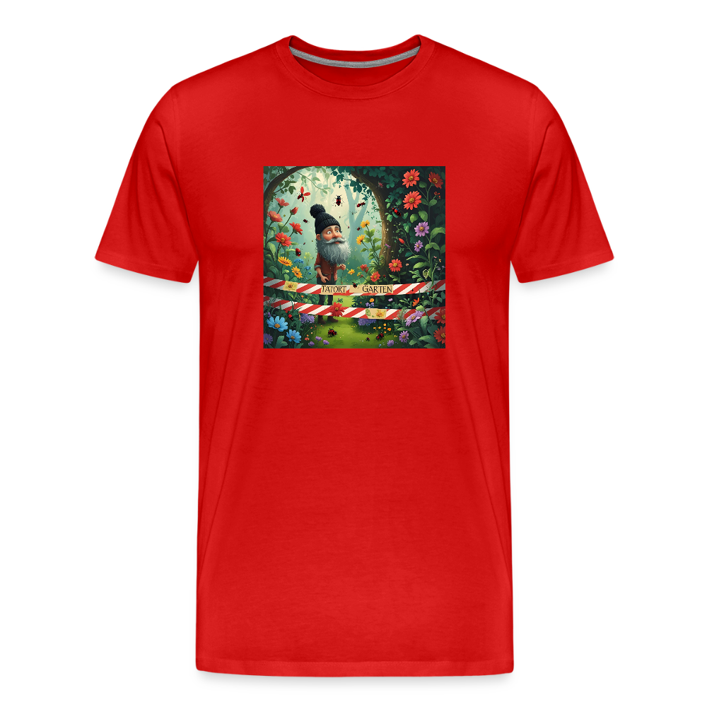Männer Bio T-Shirt - Tatort Garten - Rot