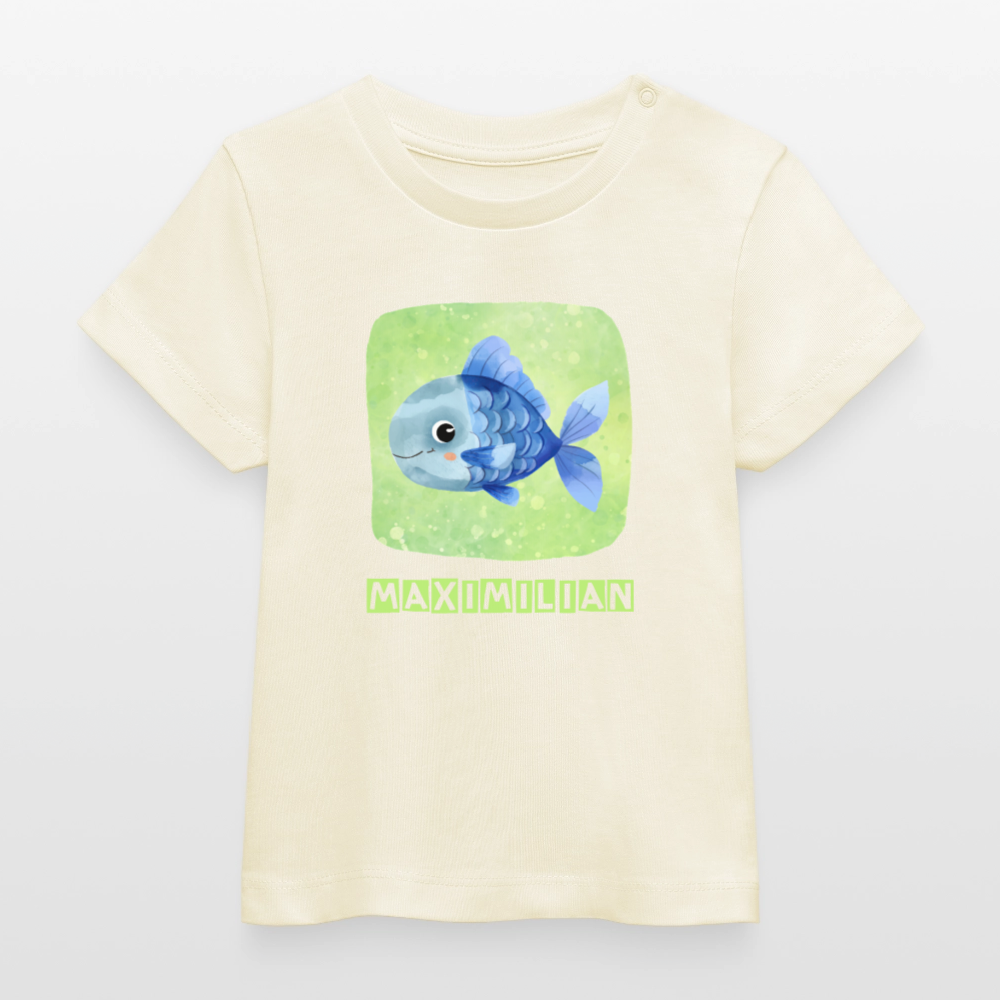 Bio-T-Shirt BABY Fisch - Weißgrau