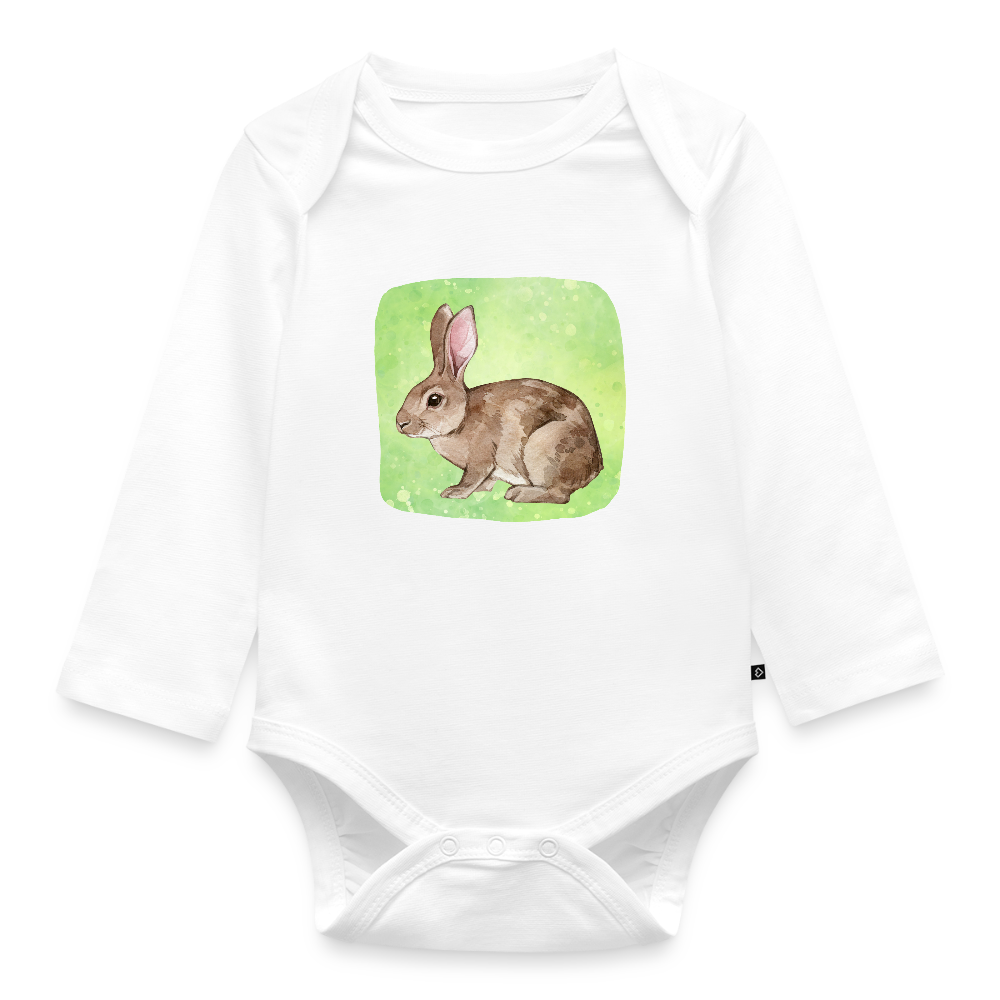 Langarmbody  - Baby Hase - Weiß