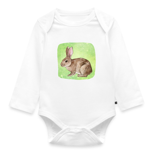 Langarmbody  - Baby Hase - Weiß