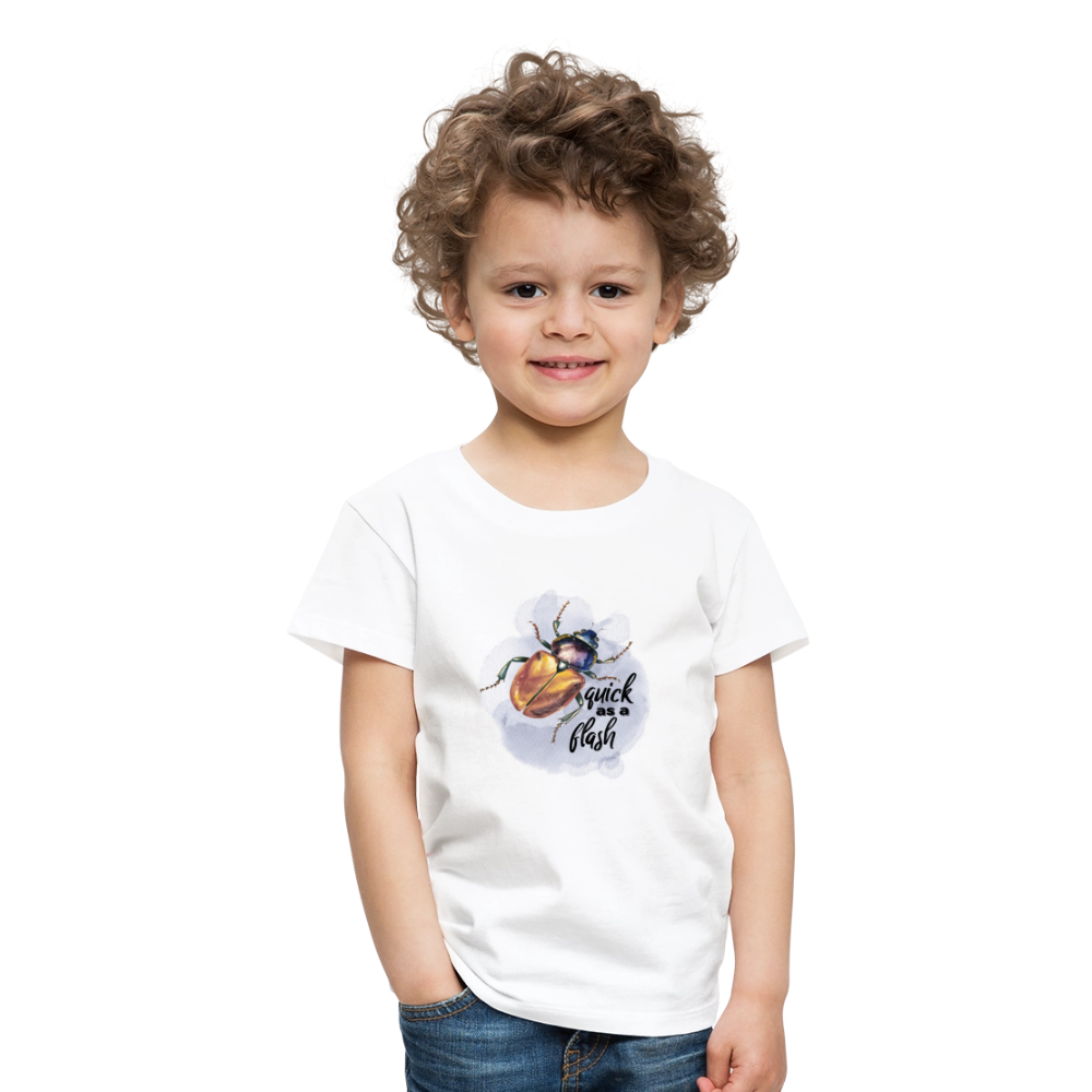 Kinder T-Shirt - quick as a flash - Weiß