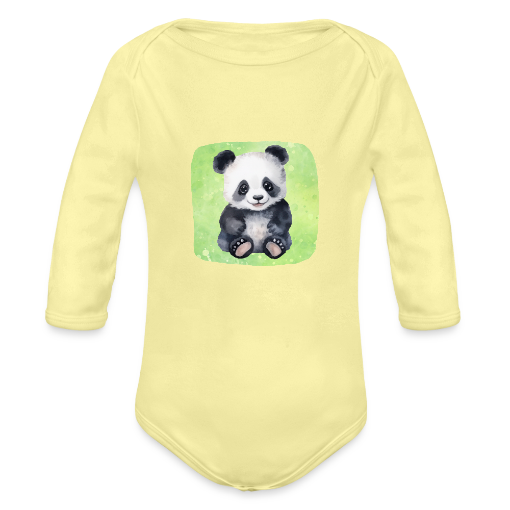 Langarmbody  - Baby Panda - Hellgelb