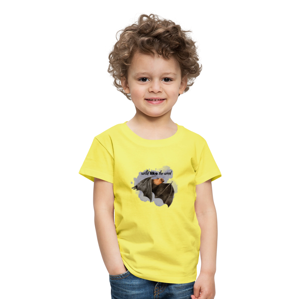 Kinder T-Shirt - wild like the wind - Gelb