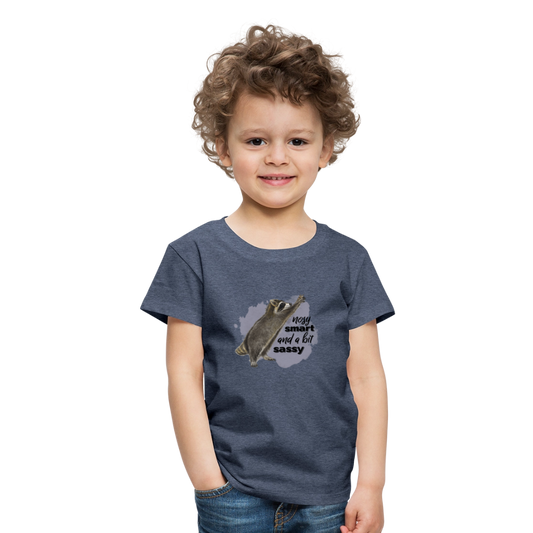 Kinder T-Shirt - nosy smart and a bit sassy - Blau meliert