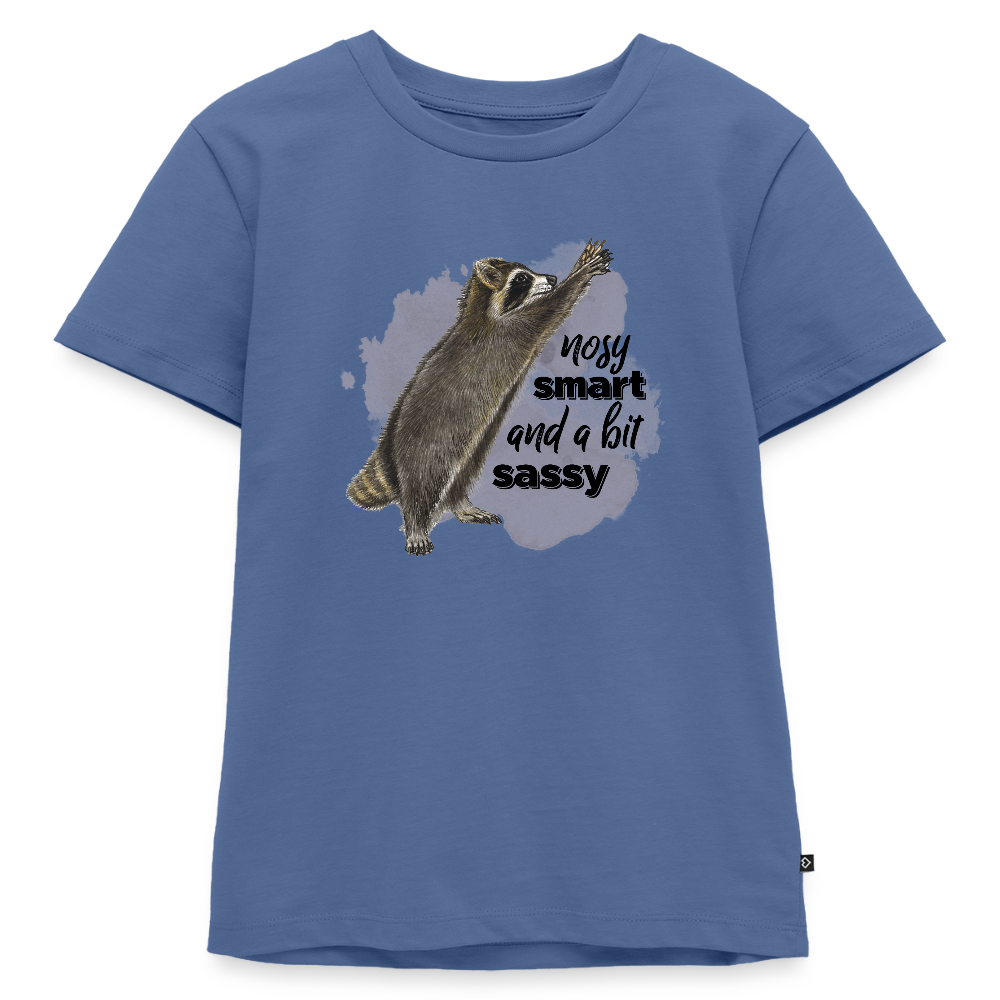 Kinder T-Shirt - nosy smart and a bit sassy - Taubenblau