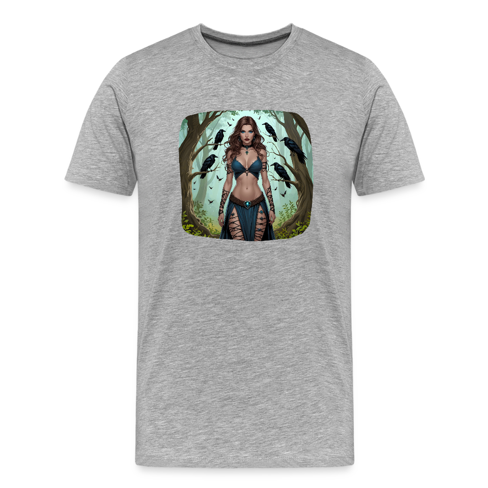Männer Bio T-Shirt - Hexe - Grau meliert