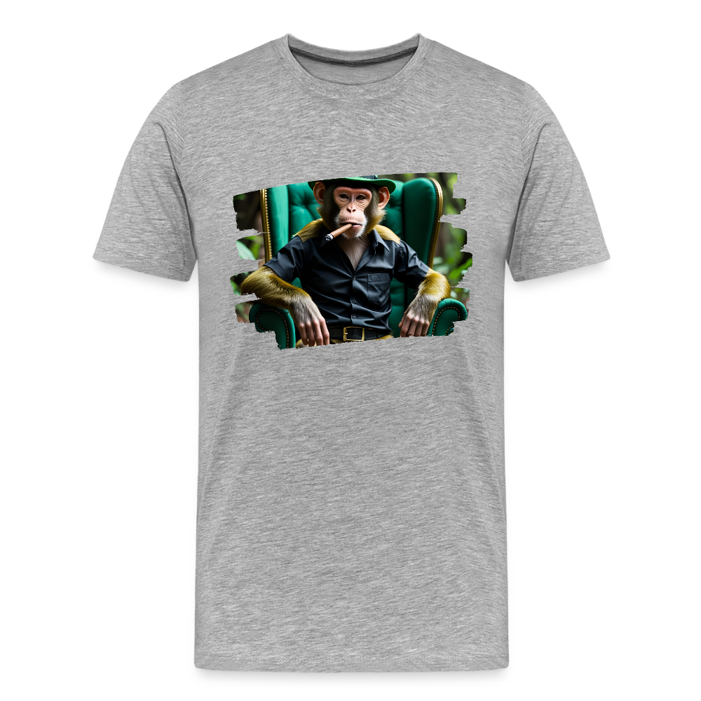 Männer Bio T-Shirt - Affe - Grau meliert