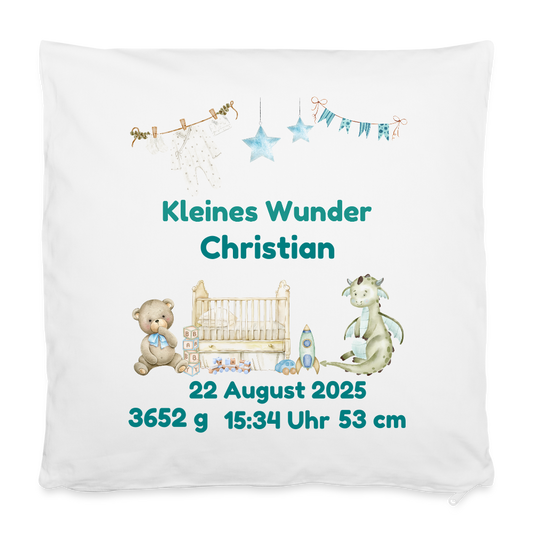 Baby Kissenbezug *Personalisierbar* - Weiß