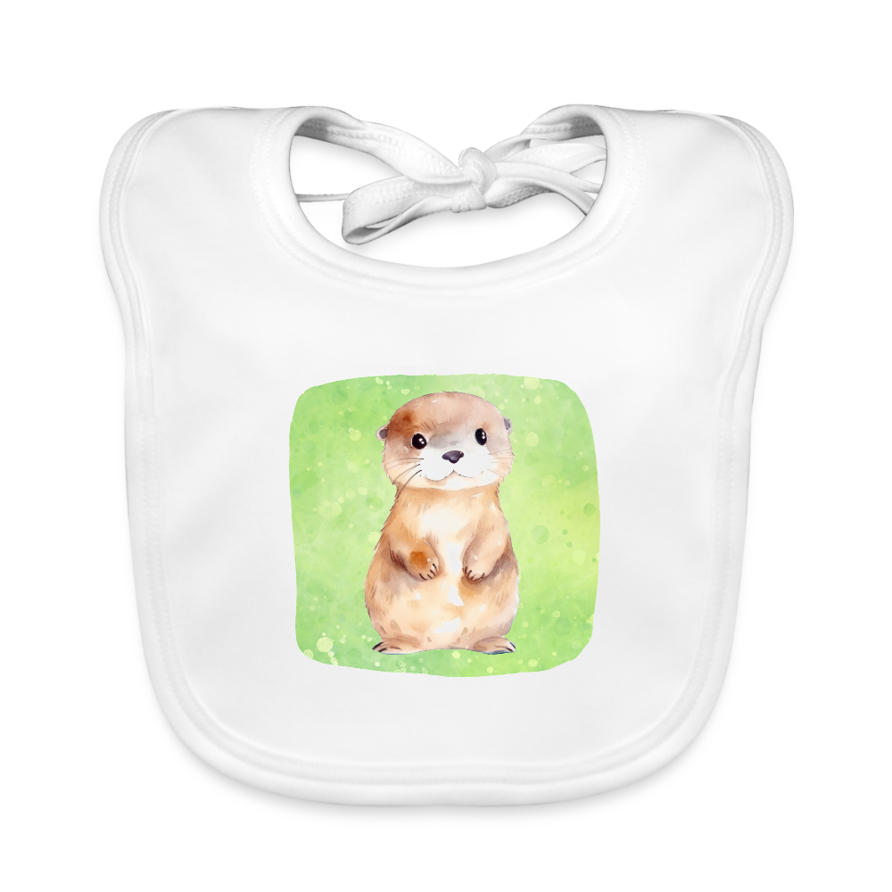 Baby Bio-Lätzchen - Baby Otter - Weiß