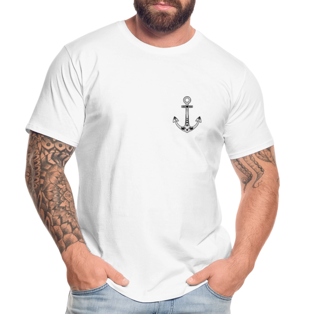 Männer Bio T-Shirt - Anker - Weiß
