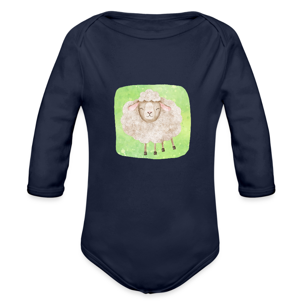 Langarmbody  - Baby Schaf - Dunkelnavy