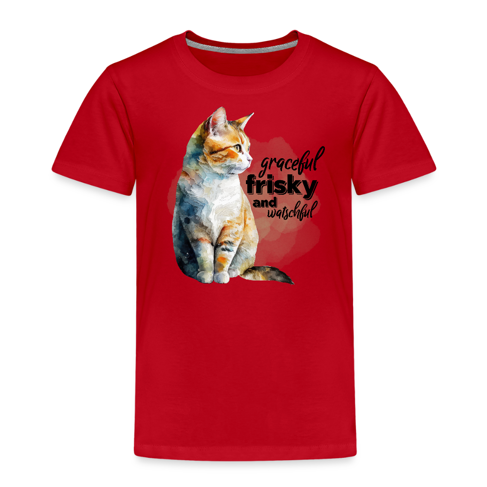 Kinder T-Shirt - graceful,frisky and watchful - Rot