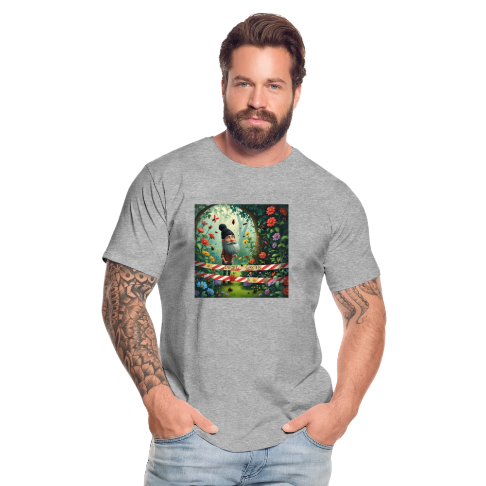 Männer Bio T-Shirt - Tatort Garten - Grau meliert