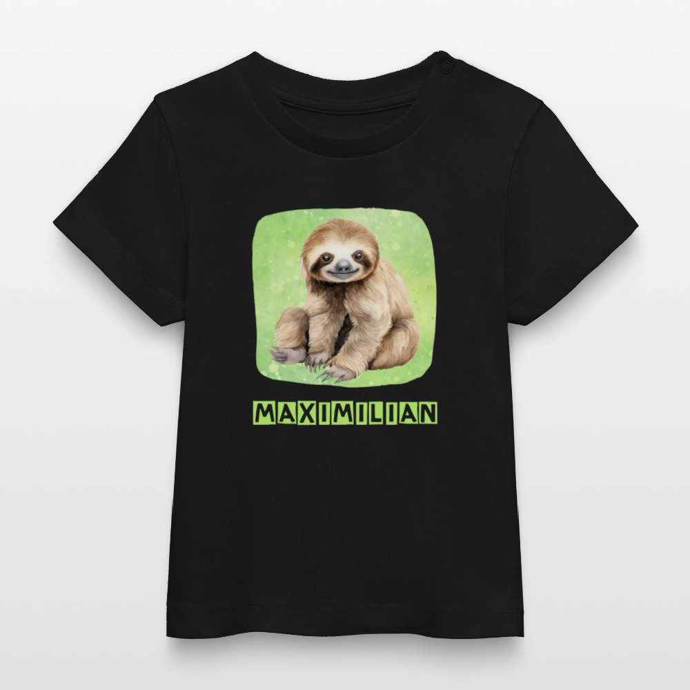 Bio-T-Shirt BABY Faultier - Schwarz