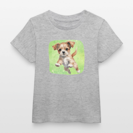 Bio-T-Shirt BABY Hund - Grau meliert