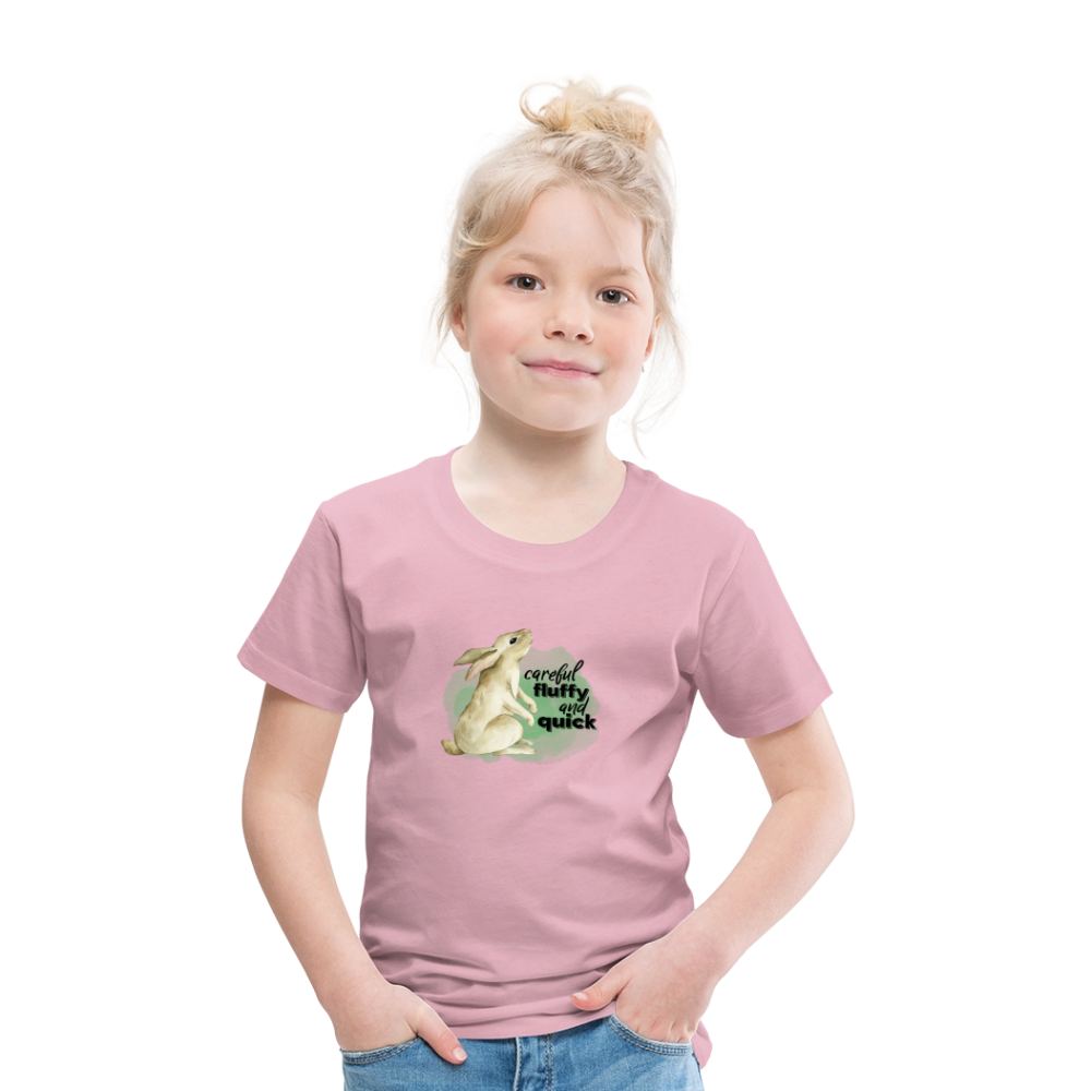 Kinder T-Shirt - careful, fluffy and quick - Hellrosa