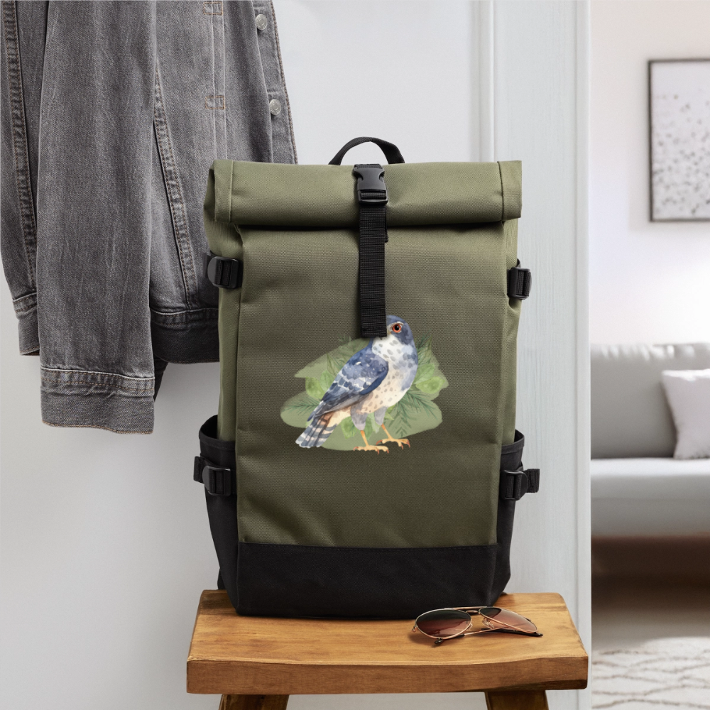 Rolltop Rucksack - Falke - Olive/Schwarz
