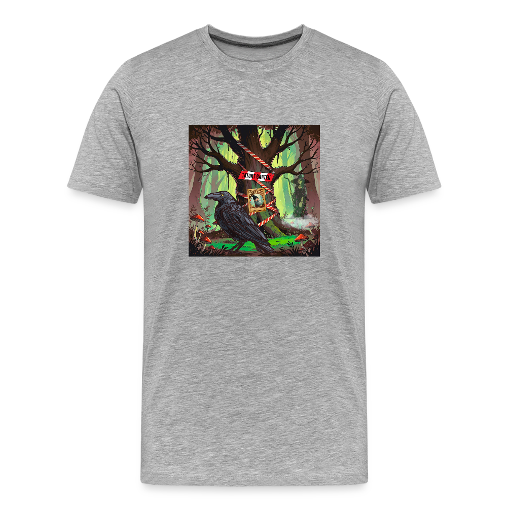 Männer Bio T-Shirt - Tatort Garten Baum - Grau meliert