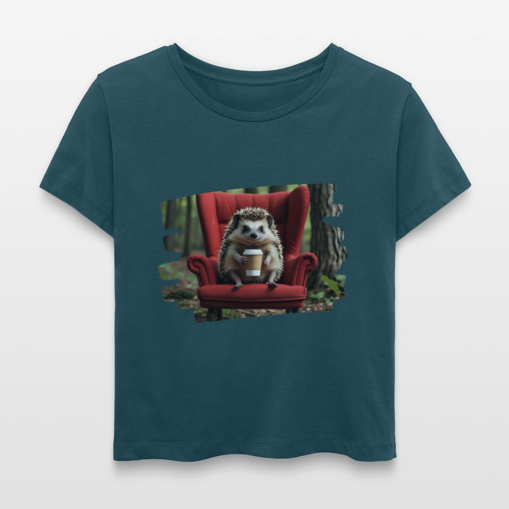 Frauen Bio-T-Shirt - Igel - Dunkles Petrol