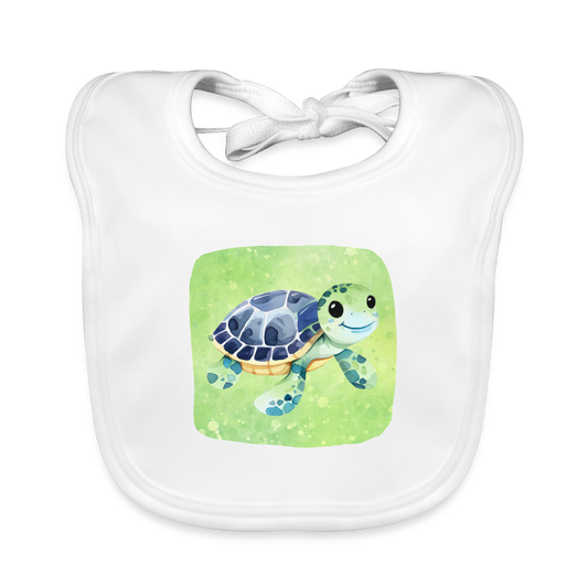 Baby Bio-Lätzchen - Baby Schildkröte - Weiß