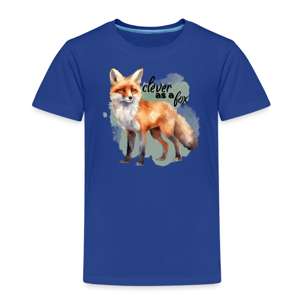 Kinder T-Shirt - clever as a fox - Königsblau