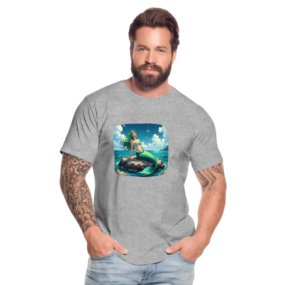 Männer Bio T-Shirt - Meerjungfrau - Grau meliert