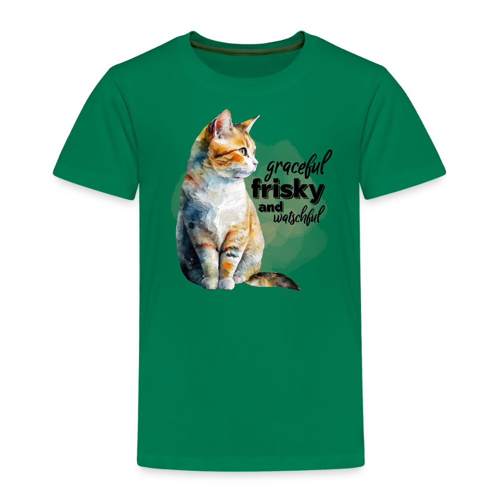 Kinder T-Shirt - graceful,frisky and watchful - Kelly Green
