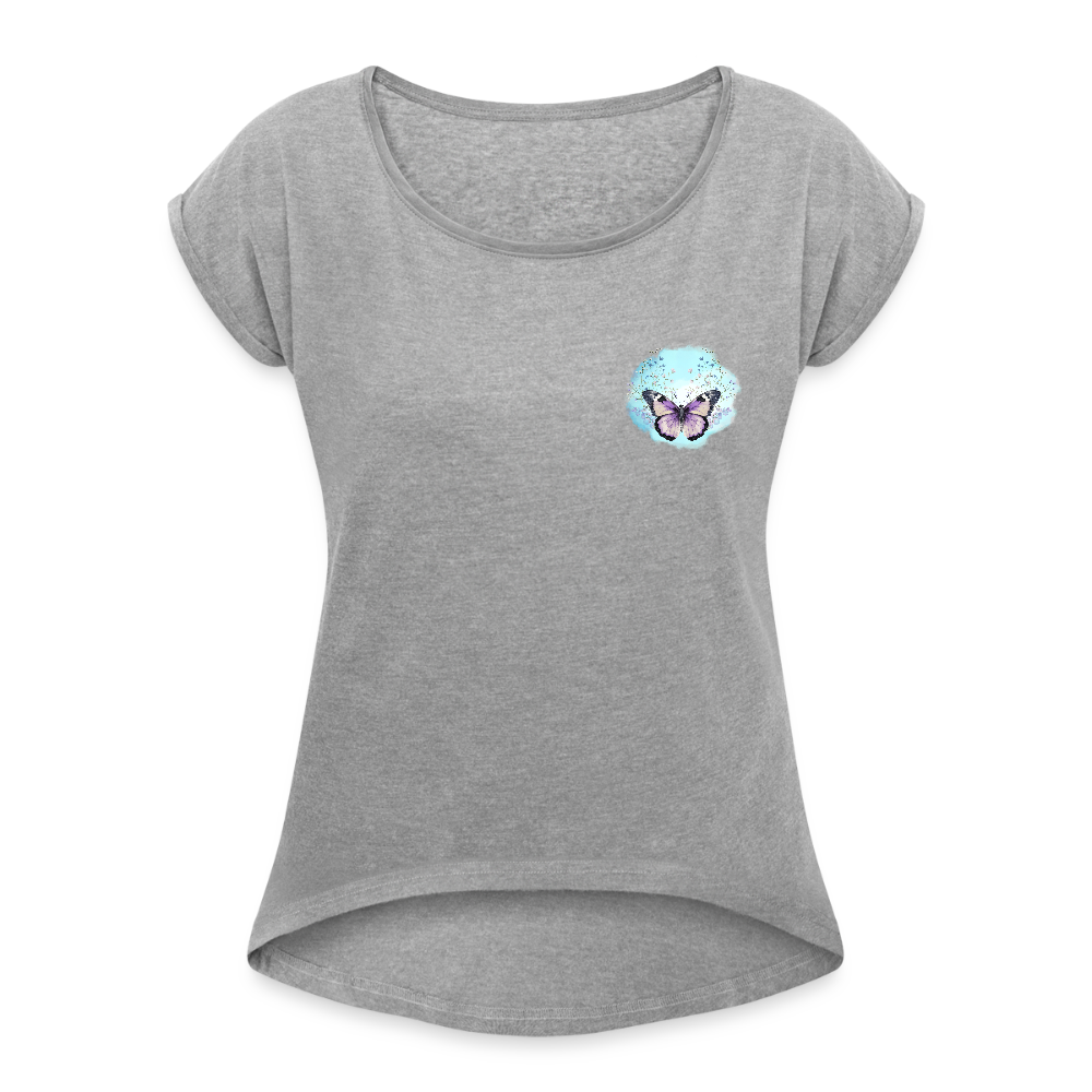 Frauen T-Shirt - Schmetterling - Grau meliert