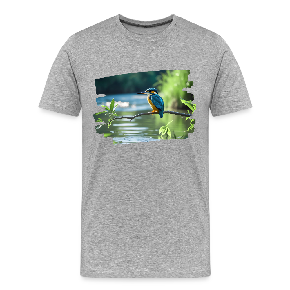 Männer Bio T-Shirt - Eisvogel - Grau meliert