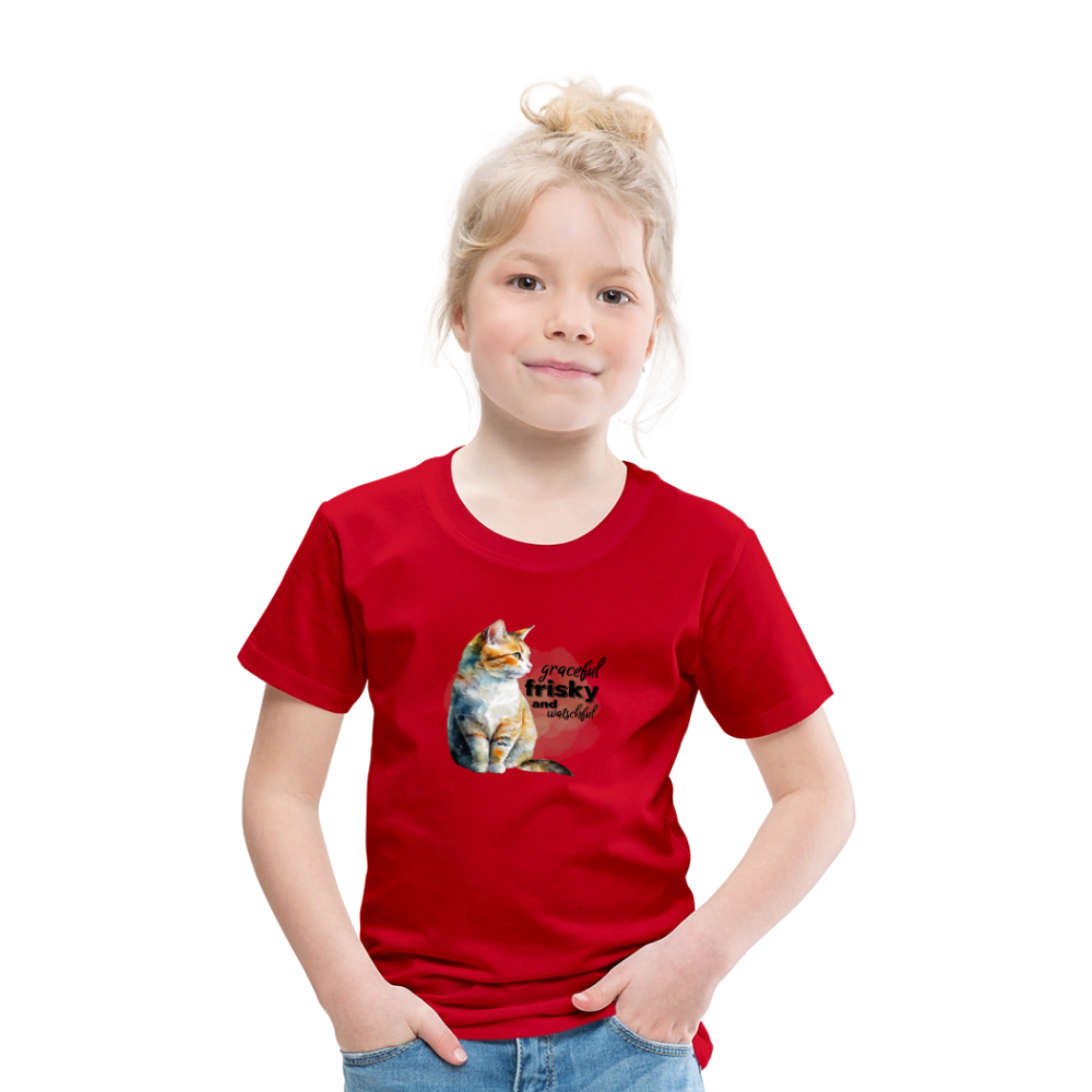 Kinder T-Shirt - graceful,frisky and watchful - Rot