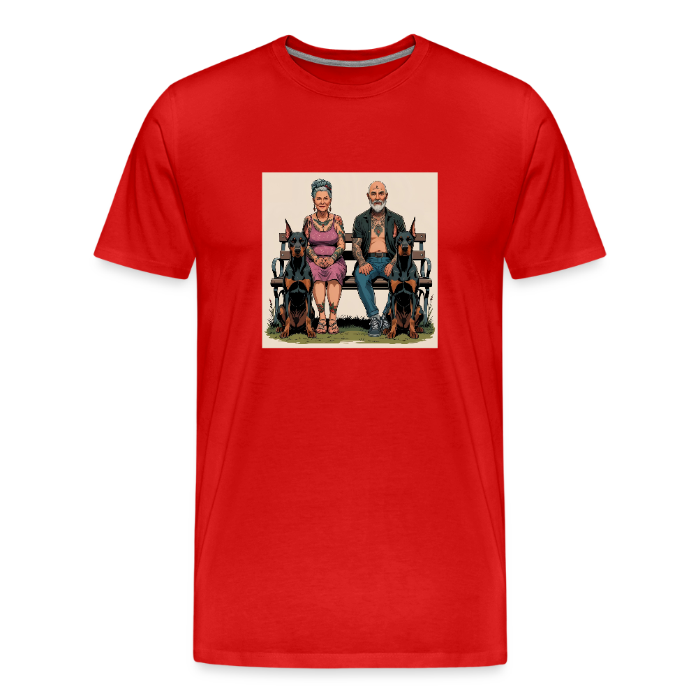 Männer Bio T-Shirt - Bank - Rot