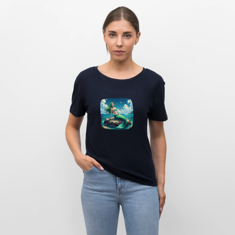 Frauen Bio-T-Shirt - Meerjungfrau - Navy