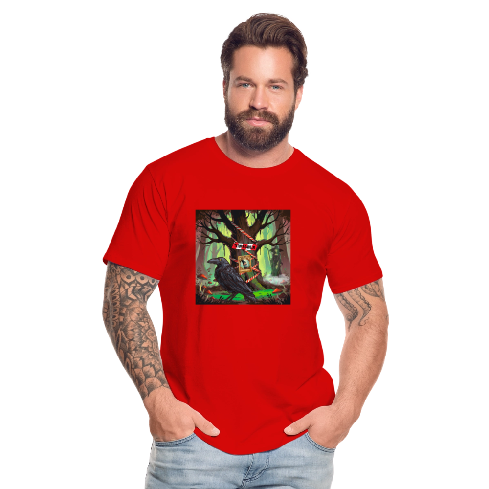 Männer Bio T-Shirt - Tatort Garten Baum - Rot