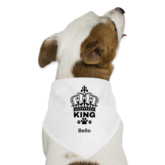 Hunde-Bandana - King - Weiß