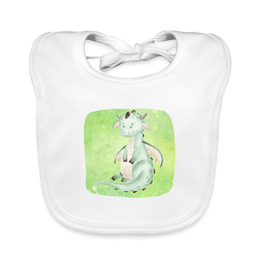 Baby Bio-Lätzchen - Baby Drache - Weiß