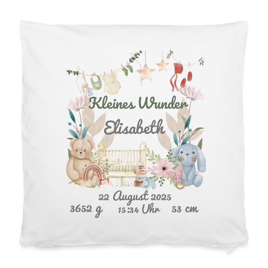 Baby Kissenbezug *Personalisierbar* - Weiß