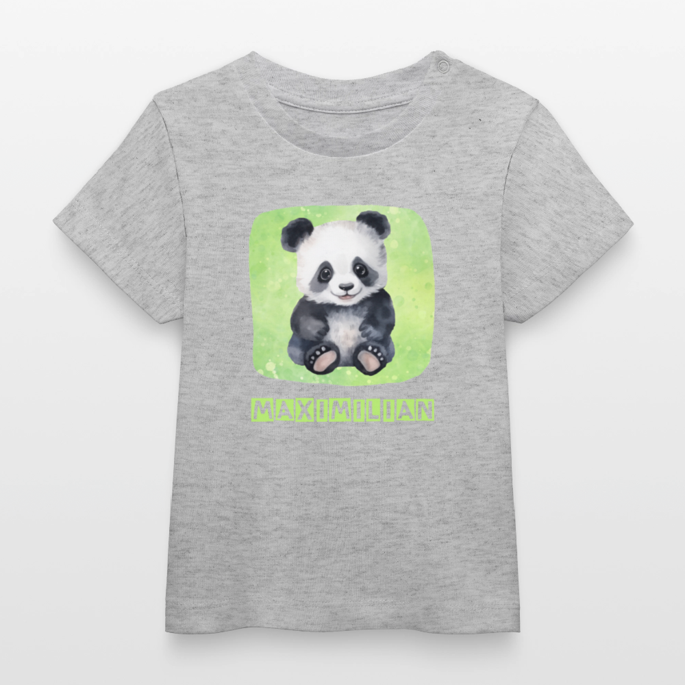Bio-T-Shirt BABY Panda - Grau meliert