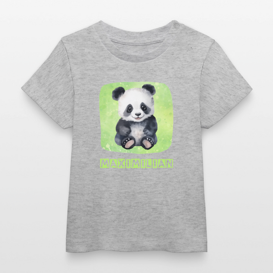 Bio-T-Shirt BABY Panda - Grau meliert