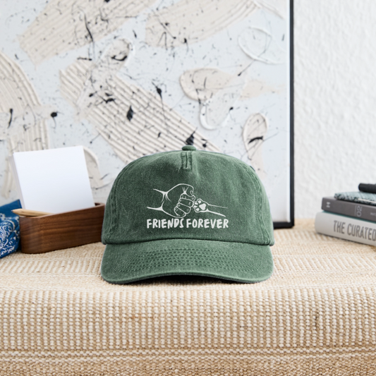 Relaxed Vintage Cap - Friends Forever - Vintage Flaschengrün 