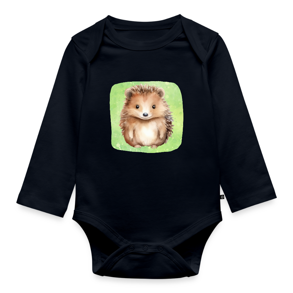 Langarmbody  - Baby Igel - Navy
