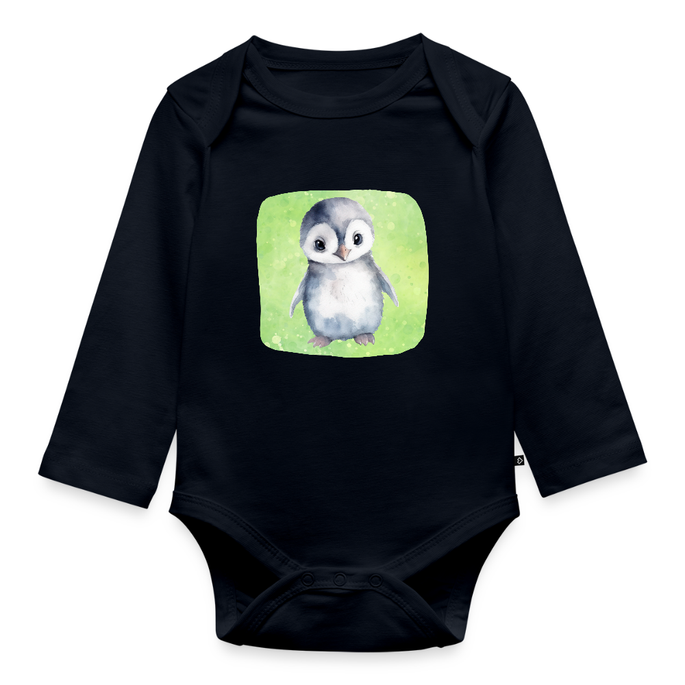 Langarmbody  - Baby Pinguin - Navy