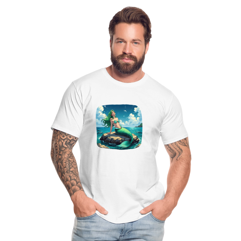 Männer Bio T-Shirt - Meerjungfrau - Weiß
